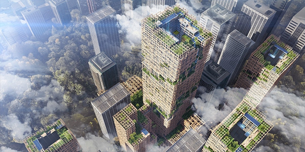 ⽇建設計がW350計画への参画で⾒据える都市と⽊造建築の未来