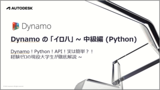 Dynamo の 「イロハ」 中級編 (Python) 〜Dynamo！Python！API！実は簡単？！経験ゼロの現役大学生が徹底解説〜