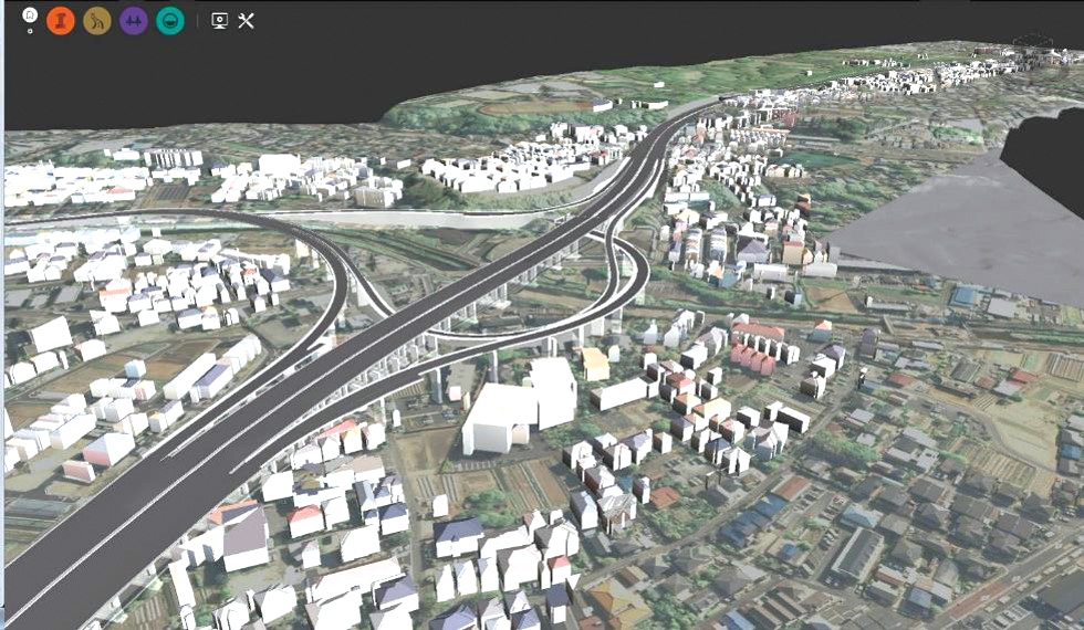 InfraWorks で作成した既設高速道路の CIM モデル。今後は運用や維持管理での活用が課題だ