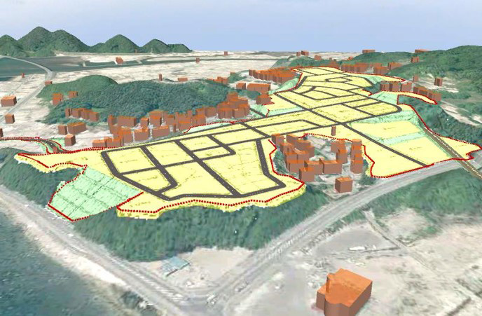 岩手県山田町の高台移転計画の CIM モデル